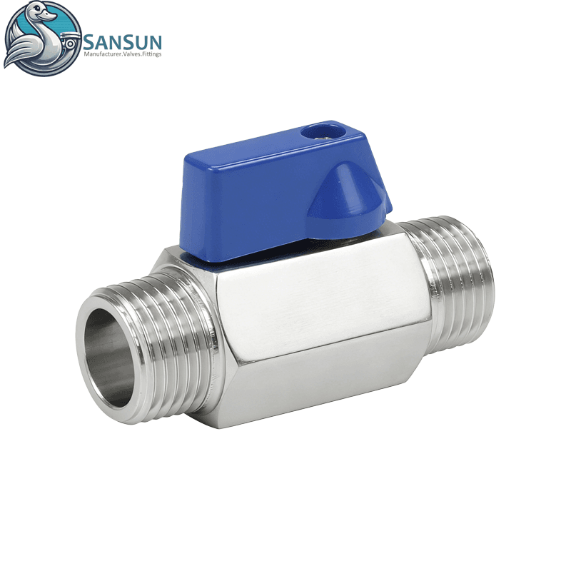 304 Stainless Steel BSP Male Manual Mini Ball Valve for Data Center Liquid Cooling
