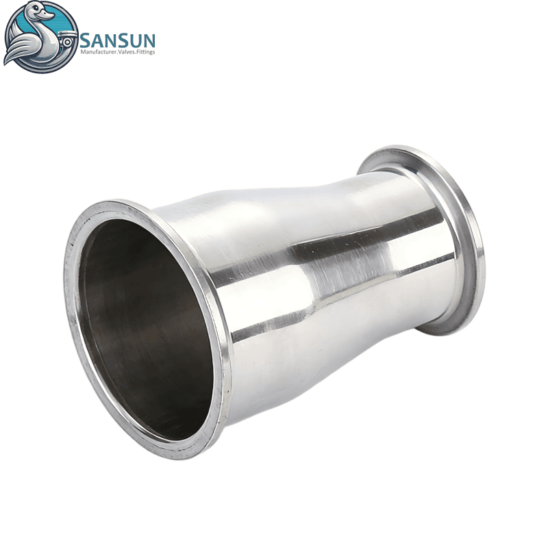 Stainless Steel Tri Clamp Reducer Concentric Reducing Ferrule AISI316L for AI Data Center Liquid Cooling CDU Pipeline SANSUN