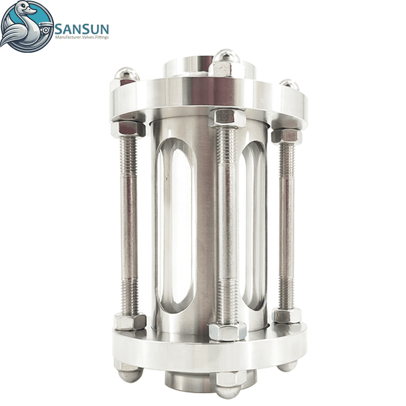 Data Center Liquid Cooling System Stainless Steel Welded Sight Glass with Protective Mesh