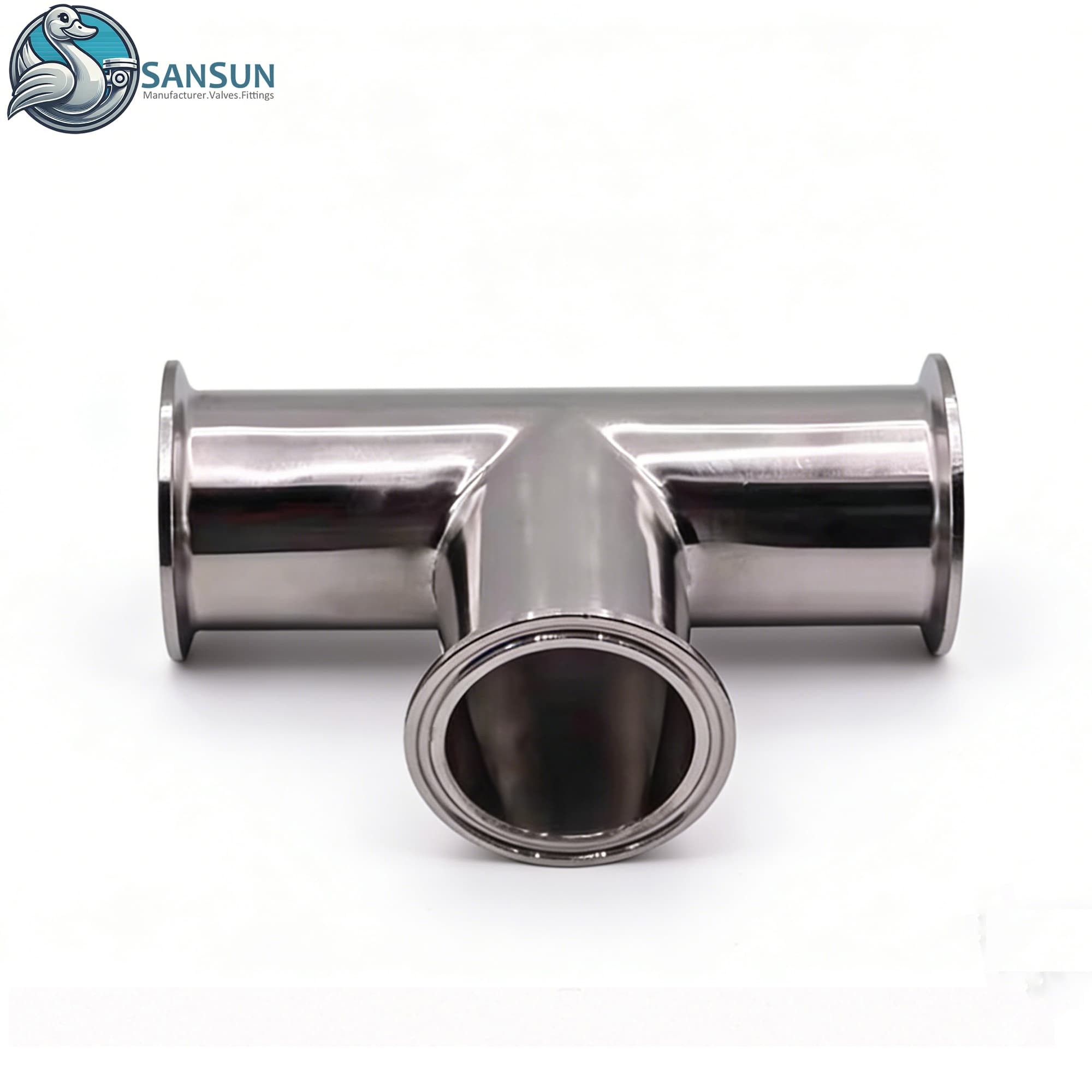 Sanitary Clamped Stainless Steel Tee for Liquid Cooling System