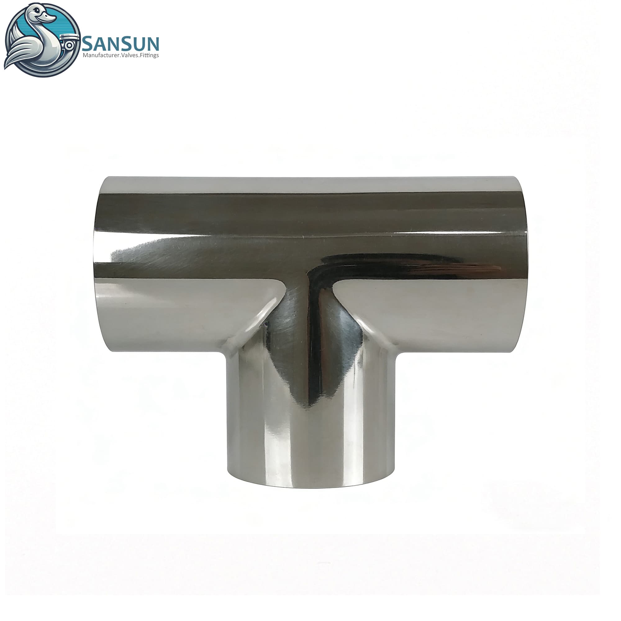 Butt‑Weld Stainless Steel Tee for Liquid Cooling System