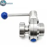 Hygienic SS316L Single Thread Single Nut Manual Butterfly Valve for Liquid Cooling