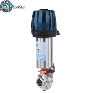 Data Center Liquid Cooling Pneumatic Clamp Butterfly Valve with Plastic C-TOP