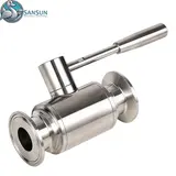 Sanitary Straight Clamp Ball Valve 316L Stainless Steel Food Grade Sanitary Ball Valve For Dairy Beverage Pharmacy