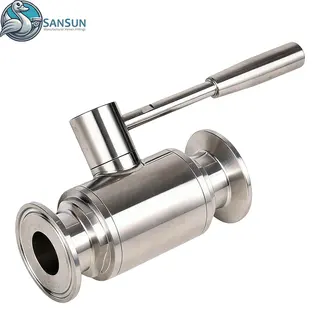 Sanitary Straight Clamp Ball Valve 316L Stainless Steel Food Grade Sanitary Ball Valve For Dairy Beverage Pharmacy