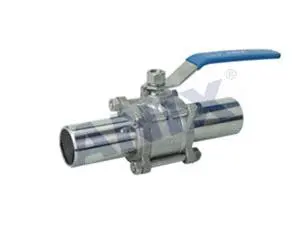 Sanitary inner polished extension welded ball valve