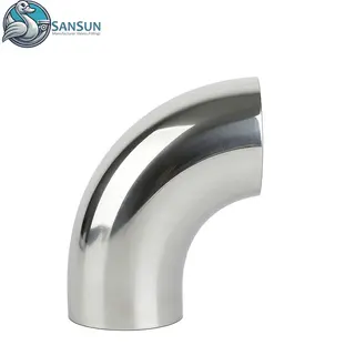 Sanitary Stainless Steel 90 Degree Elbow AISI304 AISI316L For AI Data Center Liquid Cooling CDU Closed Loop Pipeline SANSUN