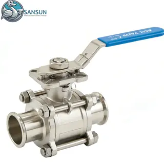 Stainless Steel 316L 3-Piece Tri-Clamp Manual Ball Valve for Data Center Liquid Cooling