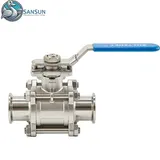 Stainless Steel 316L 3-Piece Tri-Clamp Manual Ball Valve for Data Center Liquid Cooling