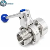 Hygienic SS316L Single Thread Single Nut Manual Butterfly Valve for Liquid Cooling