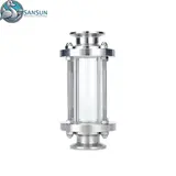 Hygienic Stainless Steel Tri Clamp Straight Inline Sight Glass AISI304 AISI316L For AI Data Center Liquid Cooling CDU Closed Loop Coolant Pipeline Monitoring SANSUN