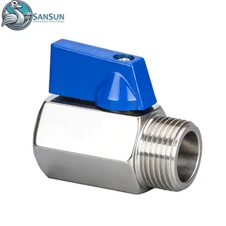 Hygienic Stainless Steel Male Female Thread Mini Ball Valve AISI304 AISI316L For AI Data Center Liquid Cooling CDU Closed‑Loop System SANSUN
